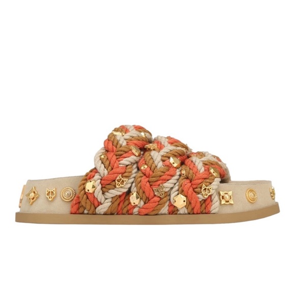 Naked Wolfe Shoes - Women's Multicolor Embellished Slide Sandals